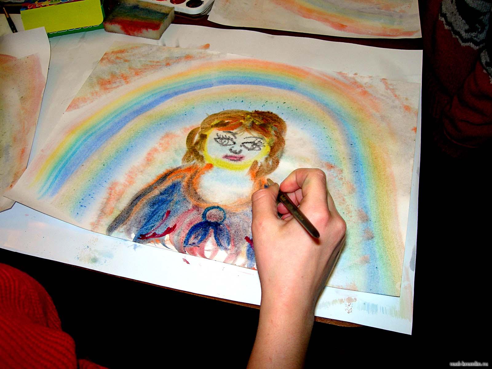 Рисуем портрет разноцветного человека